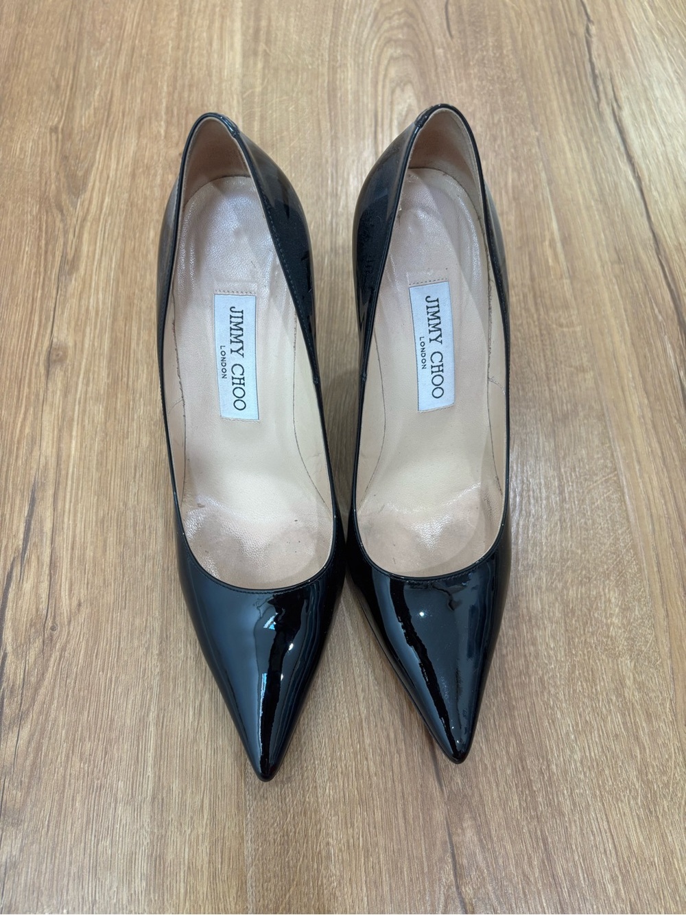Jimmy Choo Pointed Toe Patent Leather Pumps